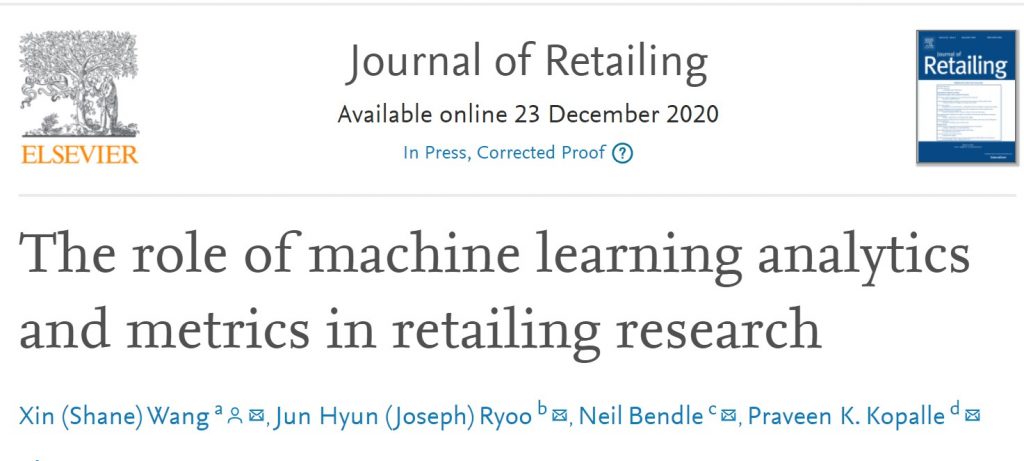 Our Paper At JR On Machine Learning And Retailing